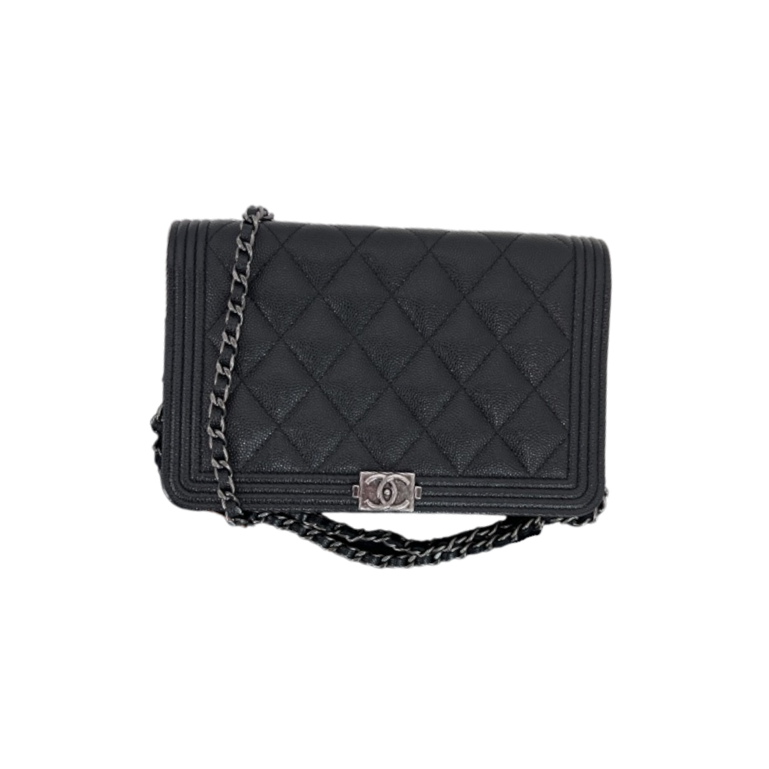 ITJ2I2WAMO56 Chanel Caviar Boy WOC Crossbody Bag Black A80287