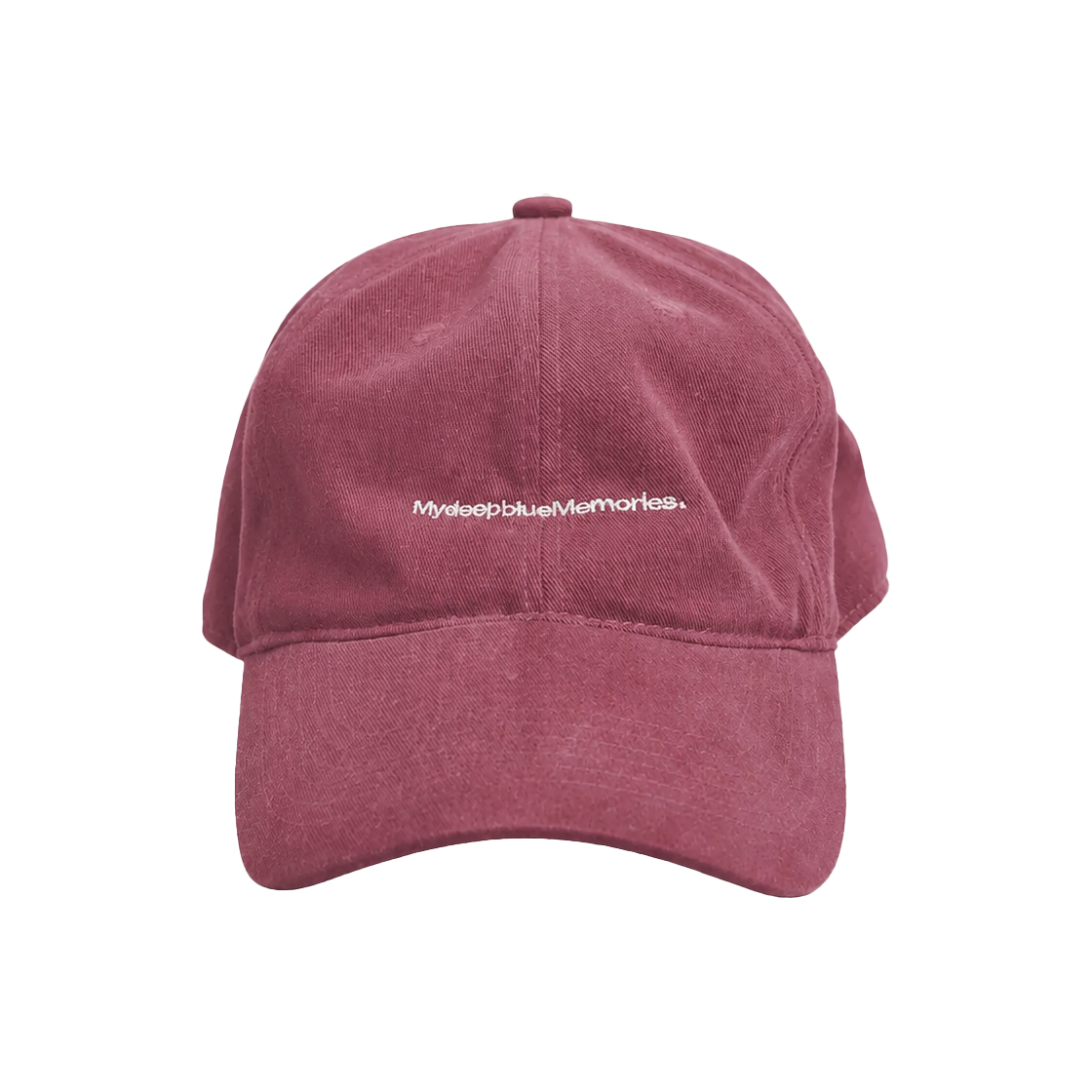 마이딥블루메모리즈 텍스트 볼캡 버건디(Mydeepbluememories Text Ball Cap Burgundy)