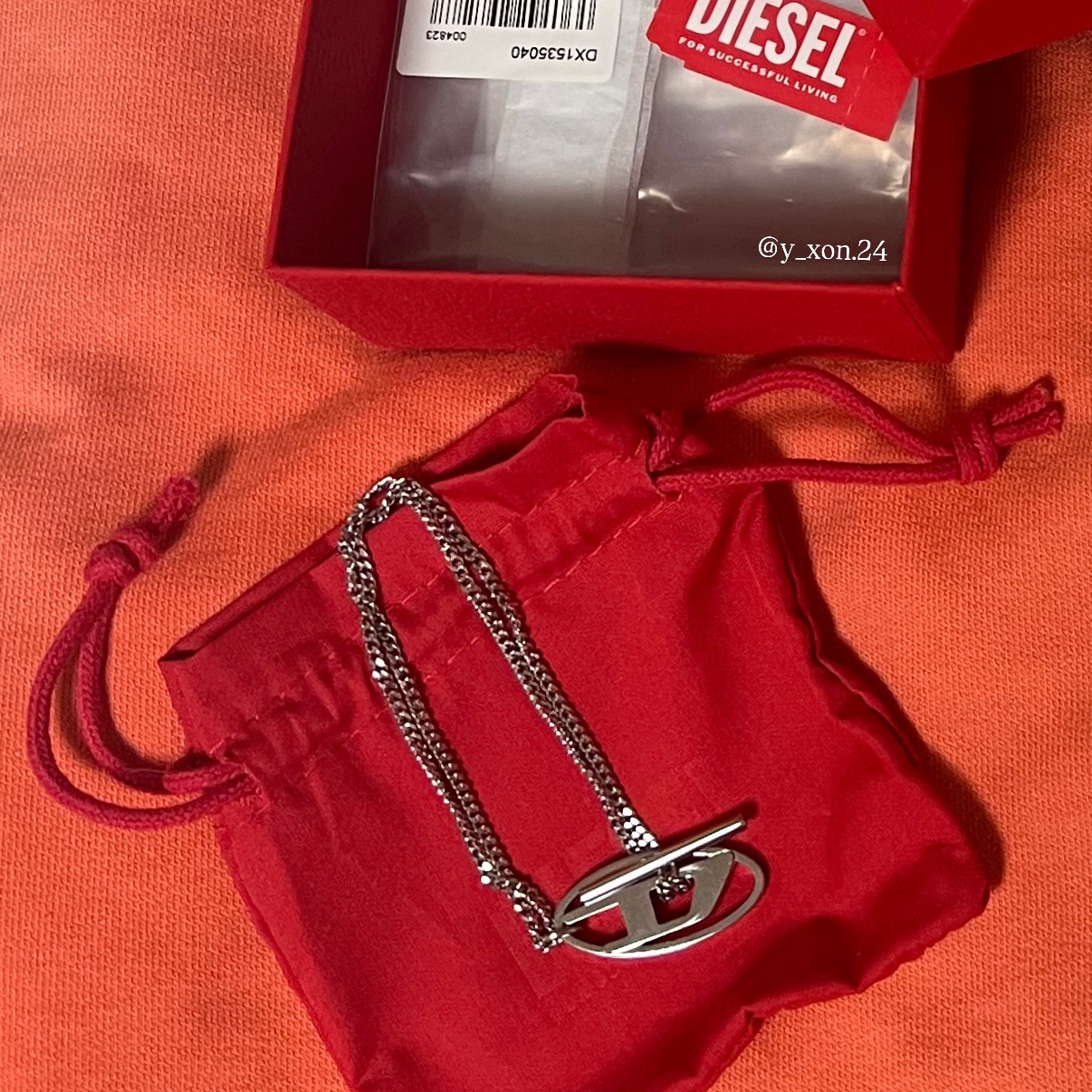 Diesel Dx1535 Stainless Steel Bracelet Silver, Apple Watch Hermes Series 11 42mm Titanium Case with Twill Jump Attelage Single Tour Rose Sakura Jaune De Naple (Korean Ver.) 착용 스타일 - 1