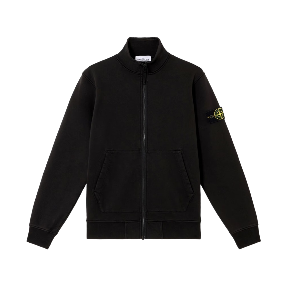 L2S1561000-63S0051-V0029 Stone Island 6100063 Organic Cotton Fleece Regular Fit Track Jacket with Pockets Black - 26FW