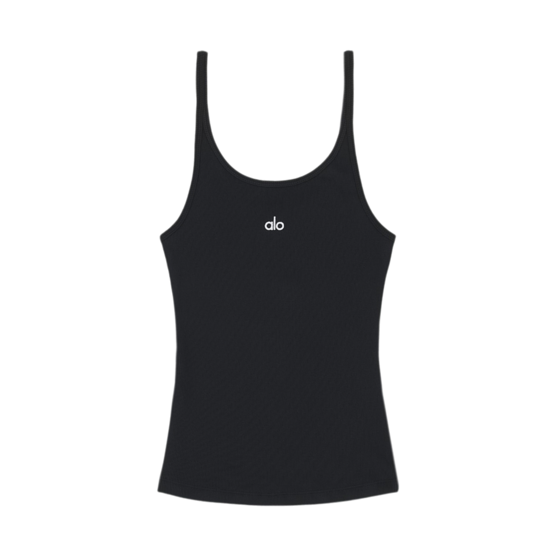 (W) 알로 요가 립드 프로스퍼 탱크 블랙((W) Alo Yoga Ribbed Prosper Tank Black)