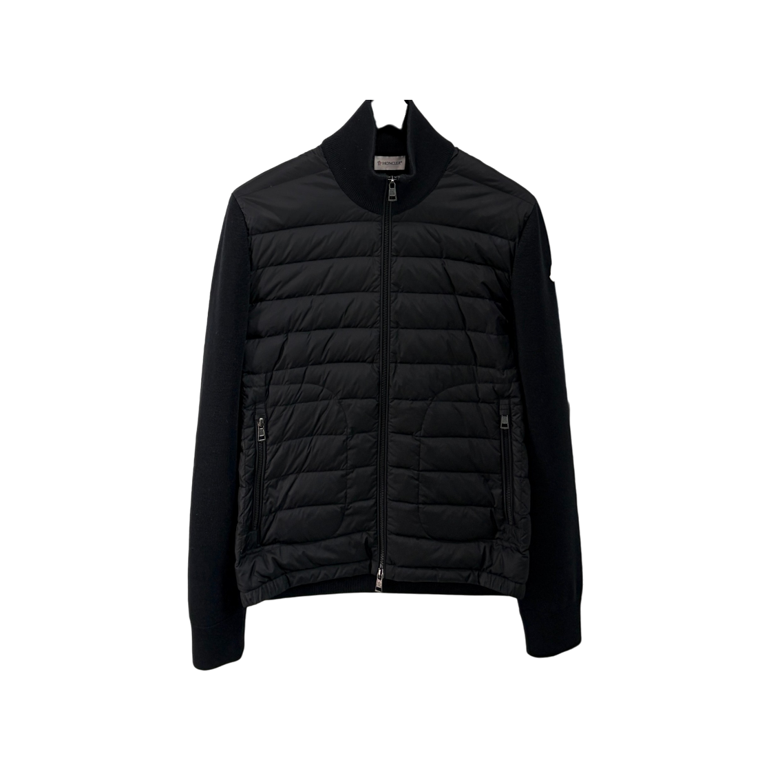 ITJWS5F6435A Moncler Knit Padded Zip Jacket Black