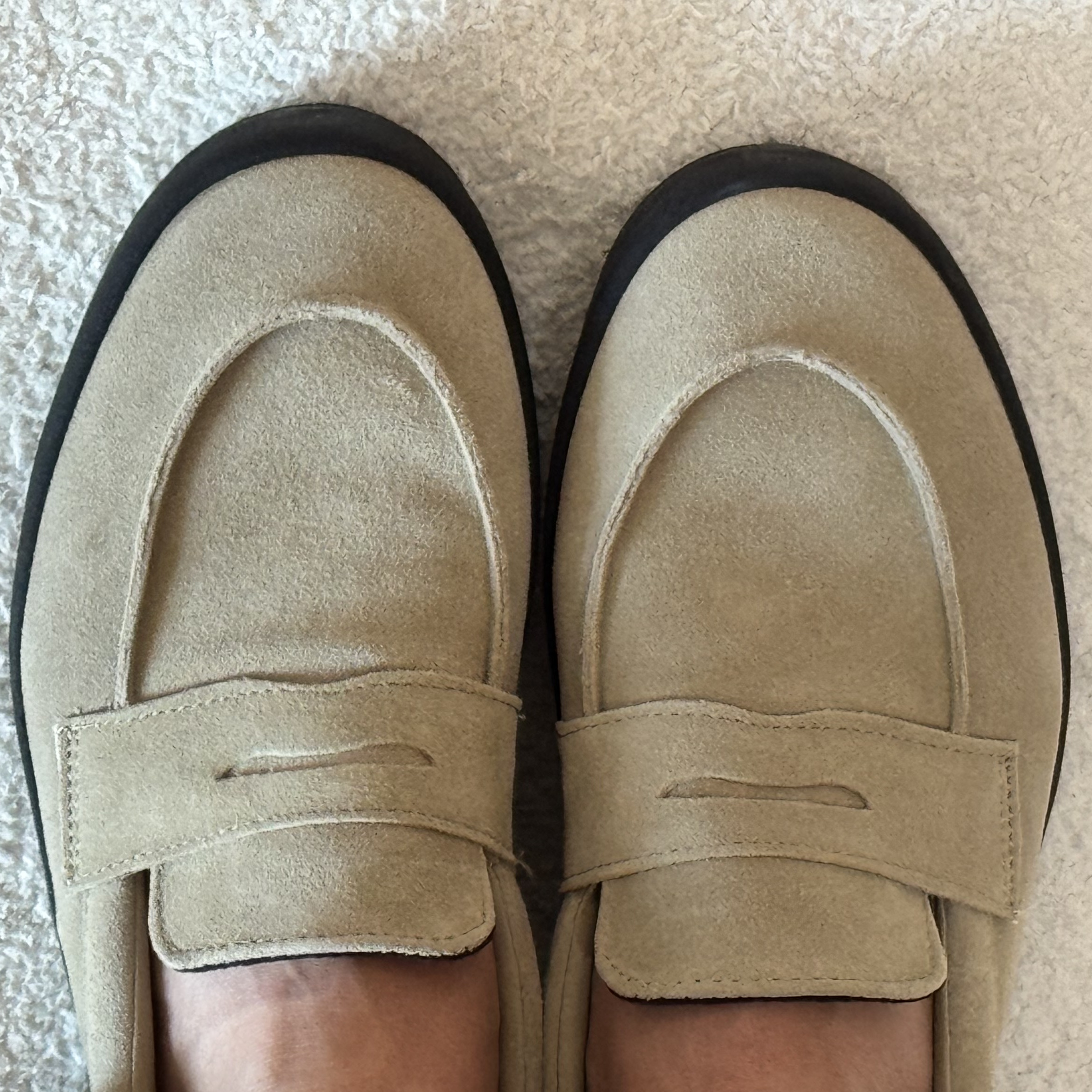 Vans Skate Loafer Suede Beige, Vans Skate Loafer Suede Brown Black 착용 스타일 - 5