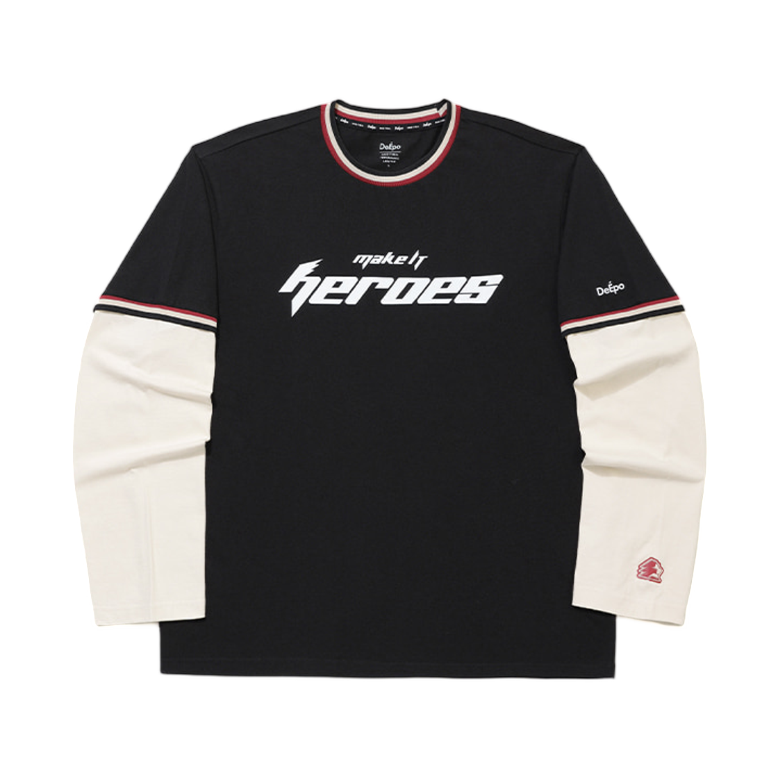 키움 히어로즈 x 디에포 26 패널 롱슬리브 블랙(Kiwoom Heroes x DeEpo 26 Panel Long Sleeve T-Shirt Black)