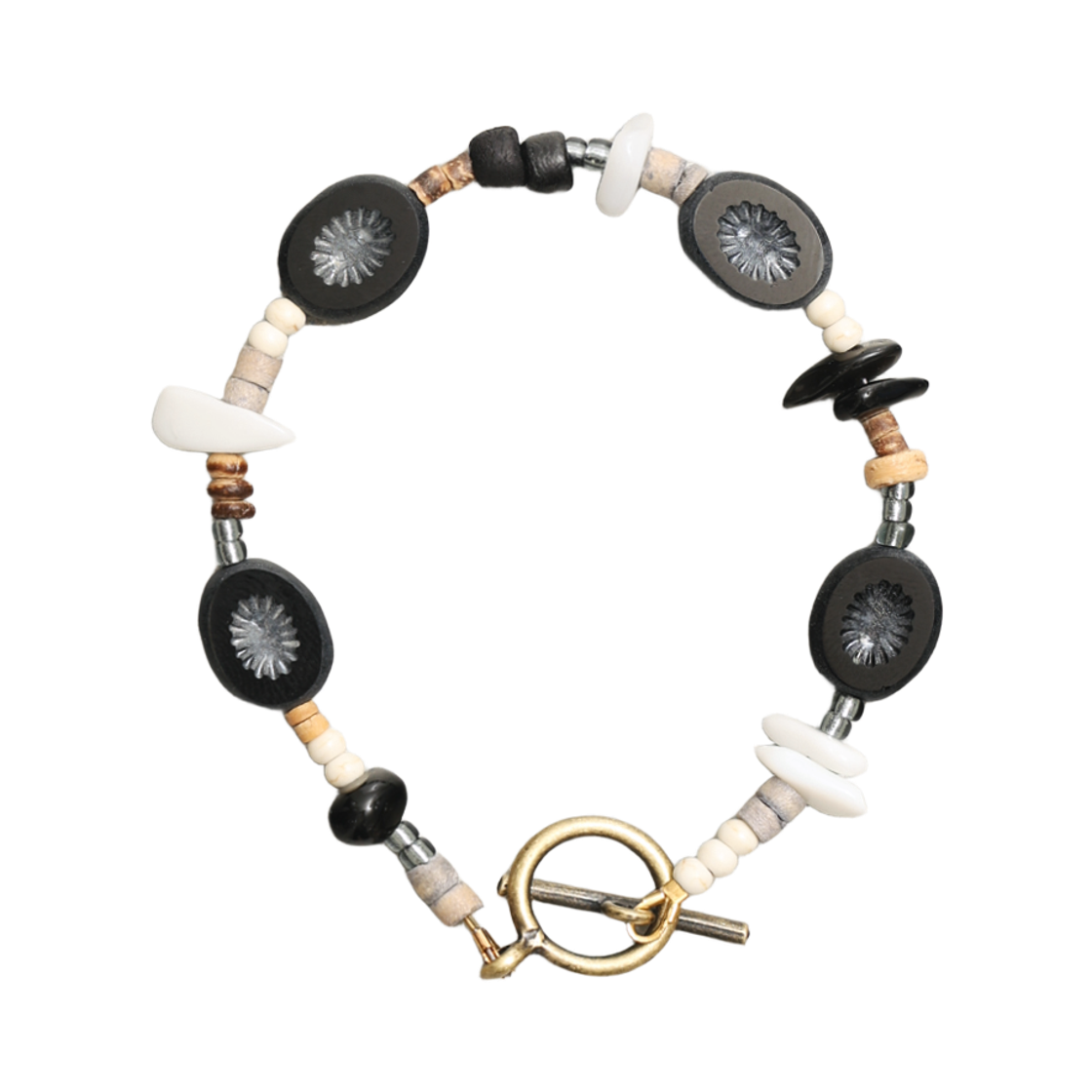 토우토우아카이브 오발 썬 팔찌 블랙(TOWTOW.ARCHIVE Oval Sun Bracelet Black) - 1