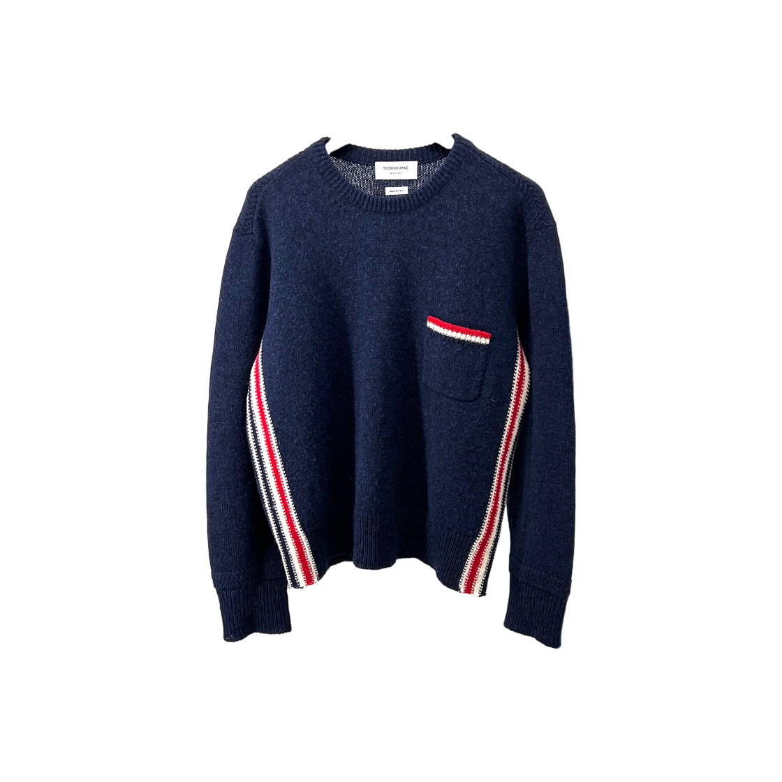 ITPTWIFKHE69 Thom Browne Shetland Crewneck Stripe Knit Navy