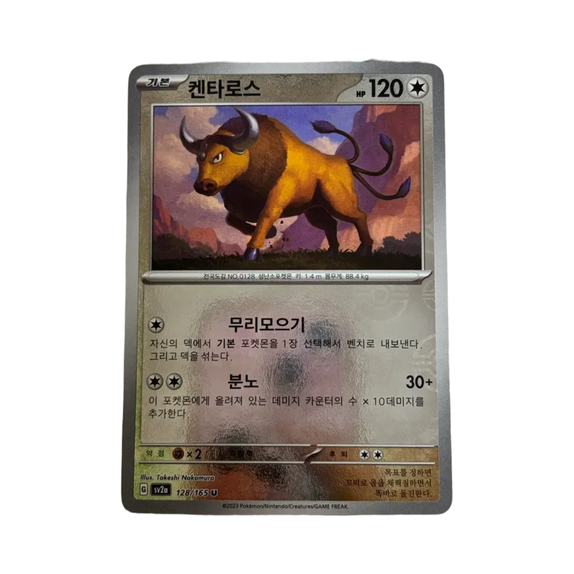 포켓몬 TCG 켄타로스 U 몬스터볼 미러 포켓몬 카드 151 (한글판)(Pokemon TCG Tauros U Monsterball Mirror Pokemon Card 151 (Korean Ver.)) - 1
