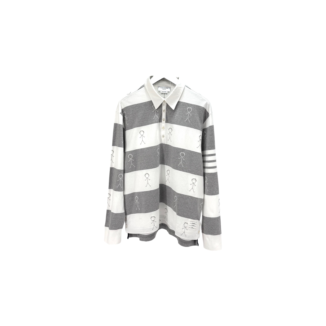 ITBHAWTKOV2P Thom Browne Striped Long Sleeve Polo Shirt MJP073E