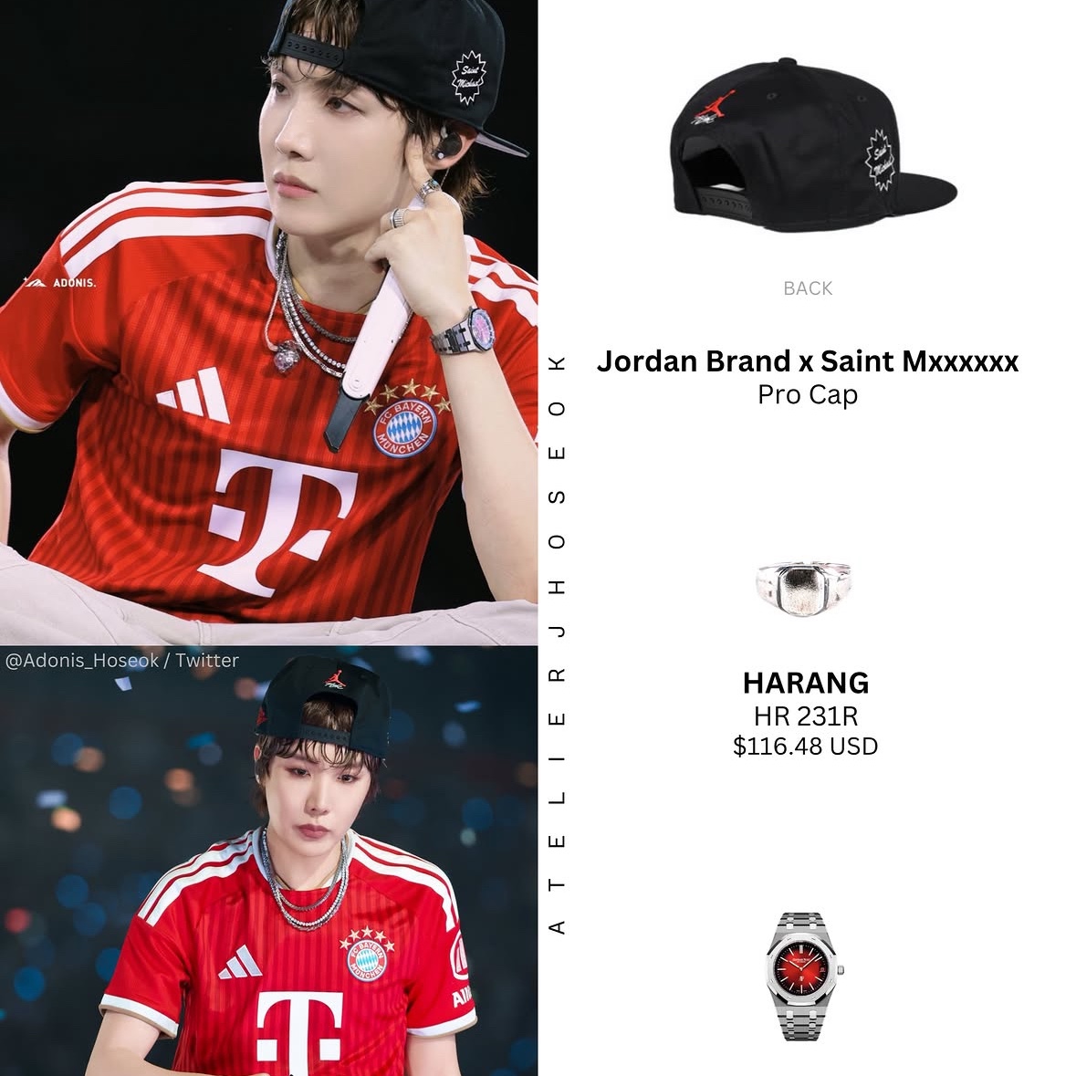 Jordan x Saint Mxxxxxx Cap Black 착용 스타일 - 2