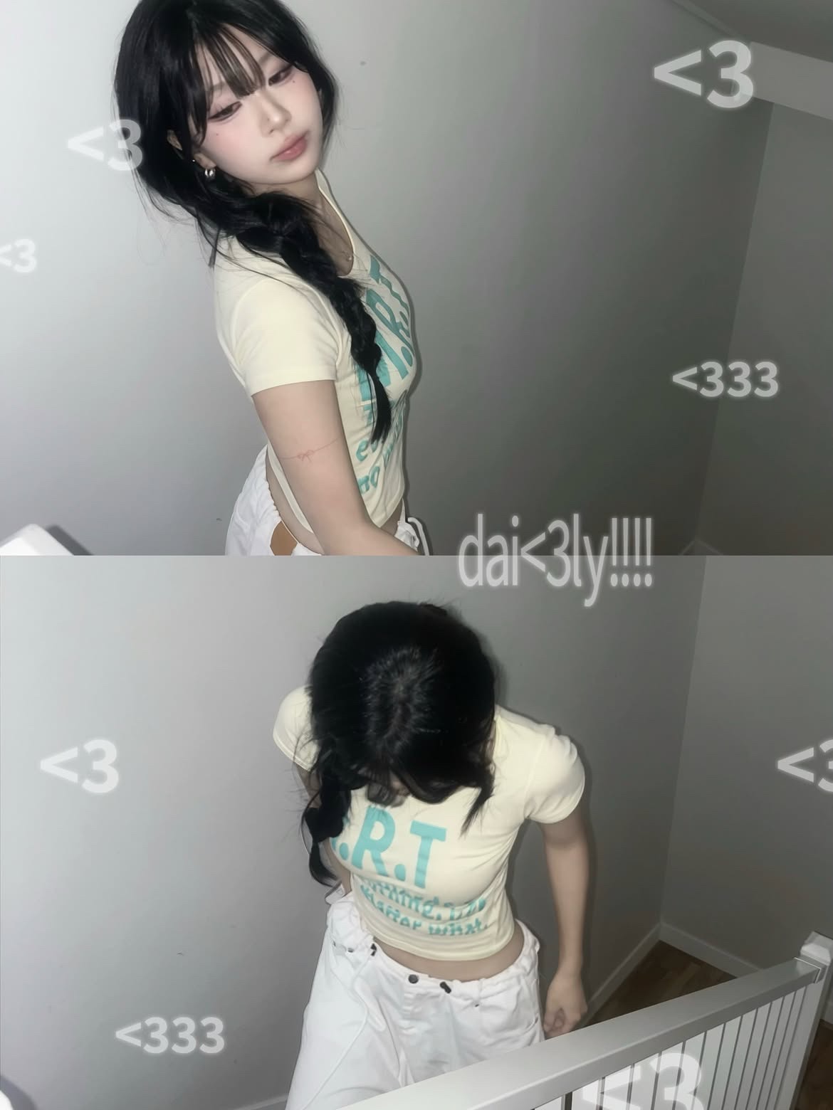 venhit MRT Vivid U-Neck Slim Fit Short Sleeve T-Shirt Yellow 착용 스타일 - 3