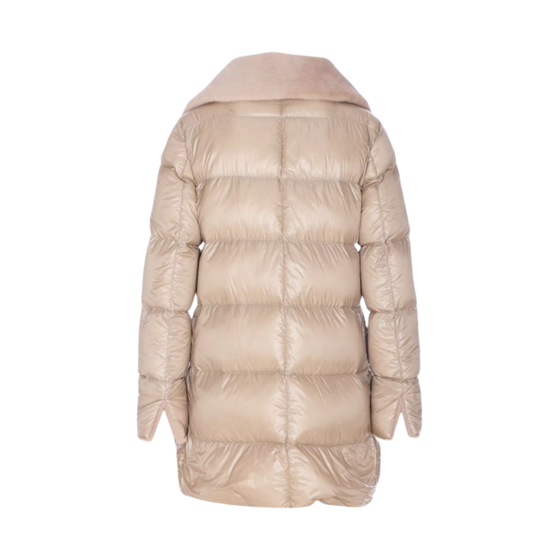 (W) 에르노 나일론 울트라라이트 레이디 얼터너티브 퍼 A-쉐입 자켓 샹티((W) Herno A-Shape Jacket in Nylon Ultralight and Lady Alternative Fur Chantilly) - 2