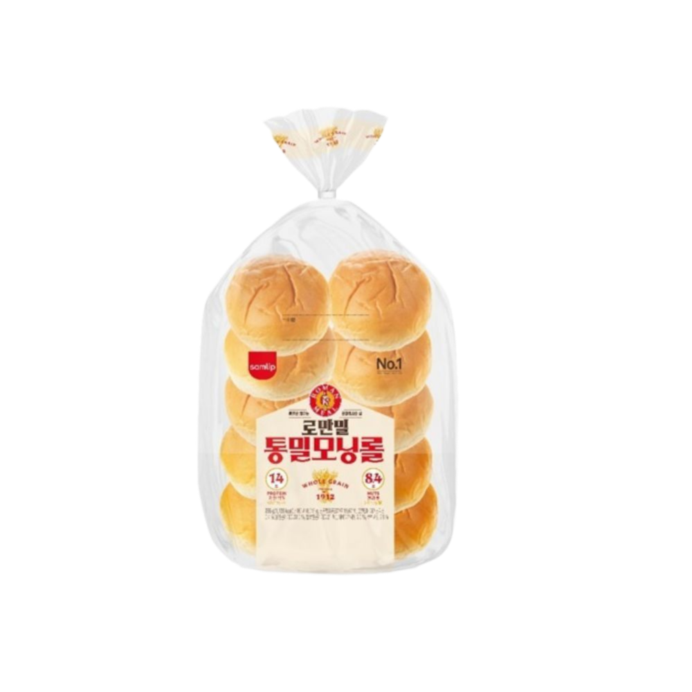 삼립 로만밀 통밀 모닝롤 295g 5봉 (50개입)(Samlip Roman Milk Whole Wheat Morning Rolls 295g, 5 packs (50 pieces))