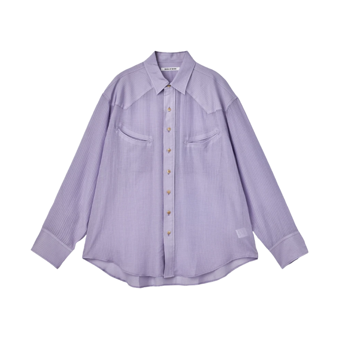 세븐 바이 세븐 스마일 포켓 시어 웨스턴 셔츠 퍼플 - 26FW(Seven By Seven Smile Pocket Sheer Western Shirts L/S Purple - 26FW)