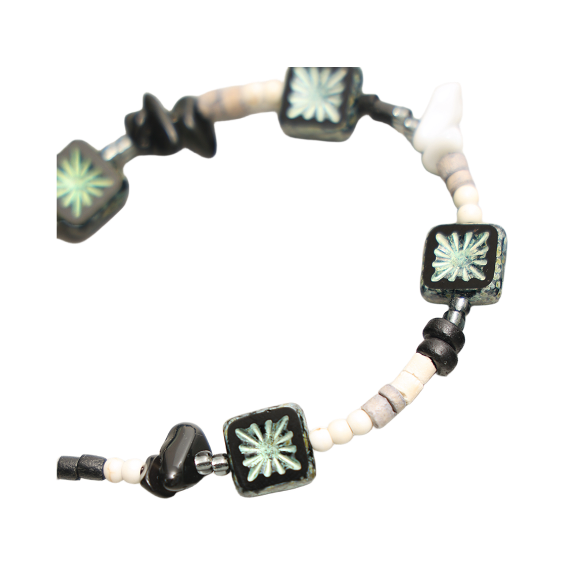 토우토우아카이브 스퀘어 썬 팔찌 블랙(TOWTOW.ARCHIVE Square Sun Bracelet Black) - 2