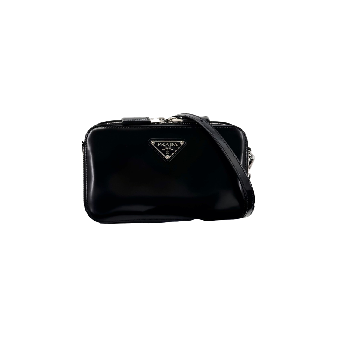 ITUH73BDMWSI Prada Brik Brushed Mini Crossbody Bag Black 2VH173