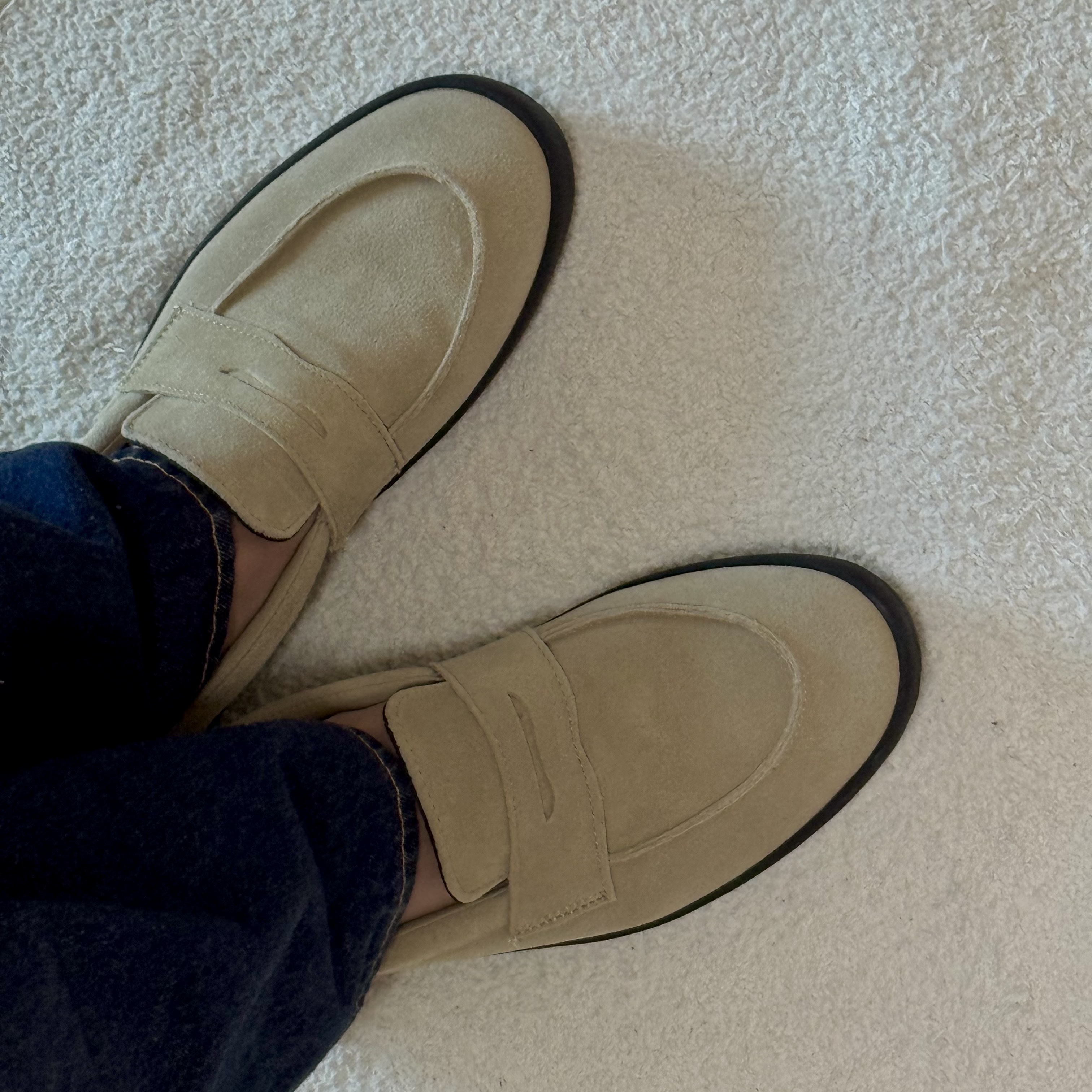 Vans Skate Loafer Suede Beige, Vans Skate Loafer Suede Brown Black 착용 스타일 - 2