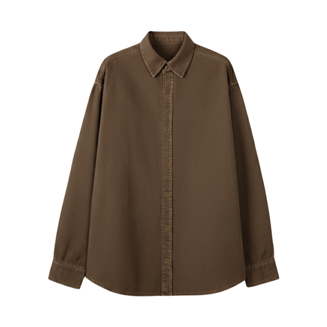 GCIN7779-브라운 GCLIP Vintage Pigment Regular Fit Shirt Brown