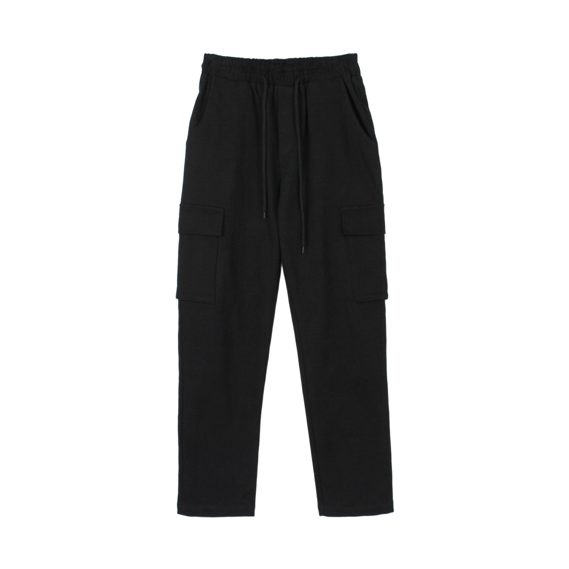 GW3916-블랙 GCLIP Warm Fleece-Lined Waist-Banded Pocket Cargo Stretch Cotton Pants Black