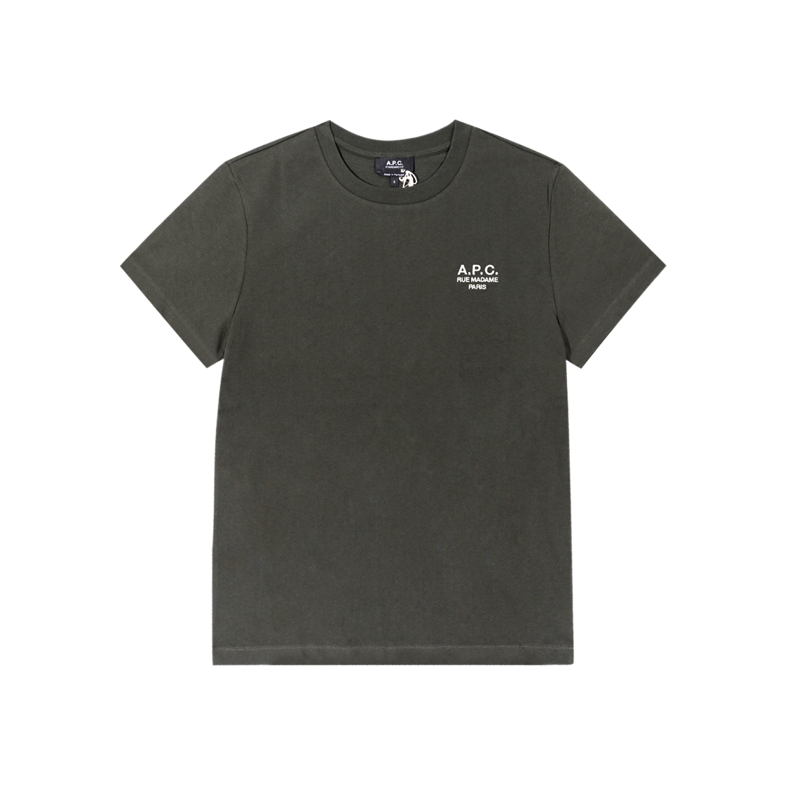 [25% 쿠폰] 아페쎄 스탠다드 르 마담 티셔츠 밀리터리 카키([25% 쿠폰] A.P.C. Standard Rue Madame T-Shirt Military Khaki)
