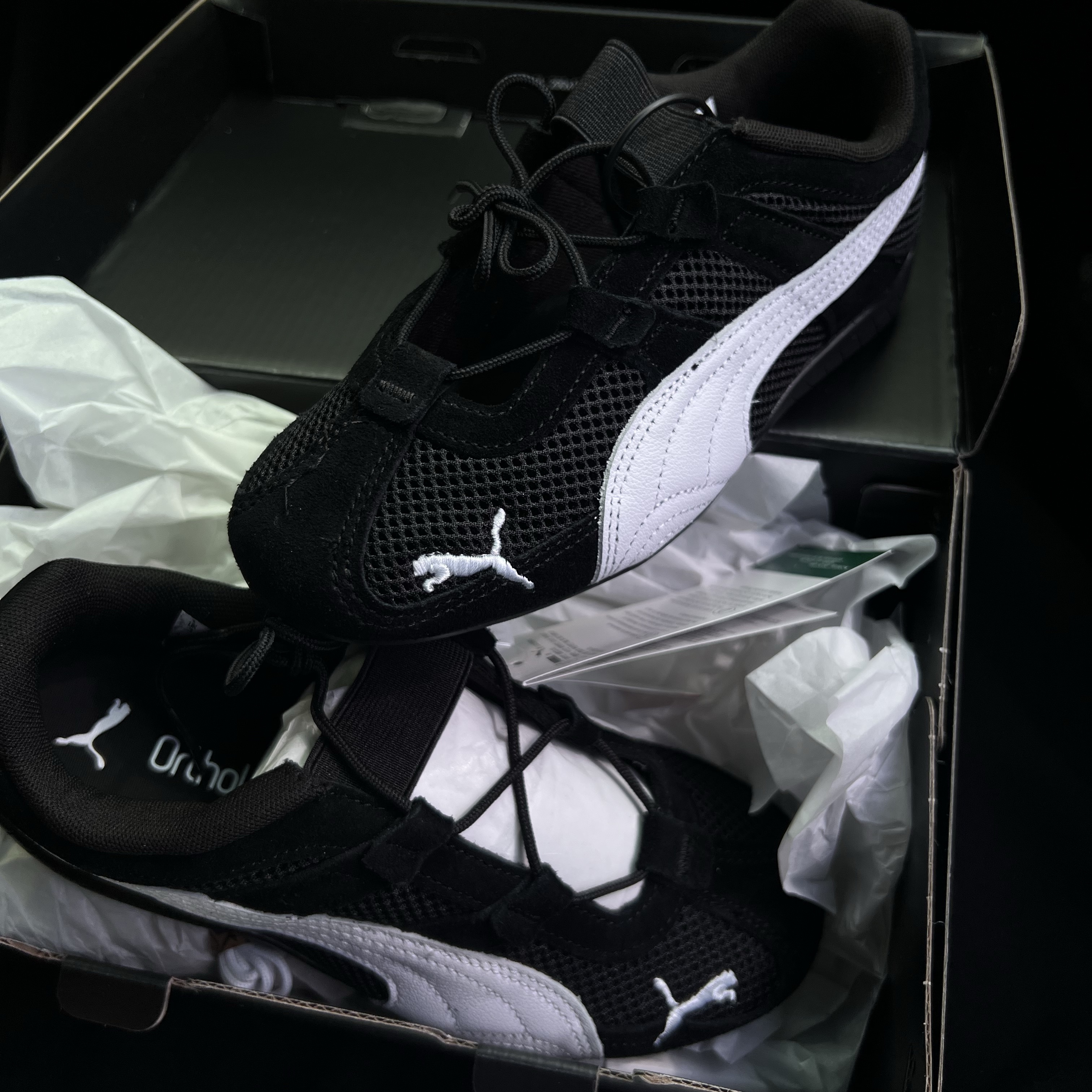 (W) Puma Speedcat Go Puma Black Puma White 착용 스타일 - 2