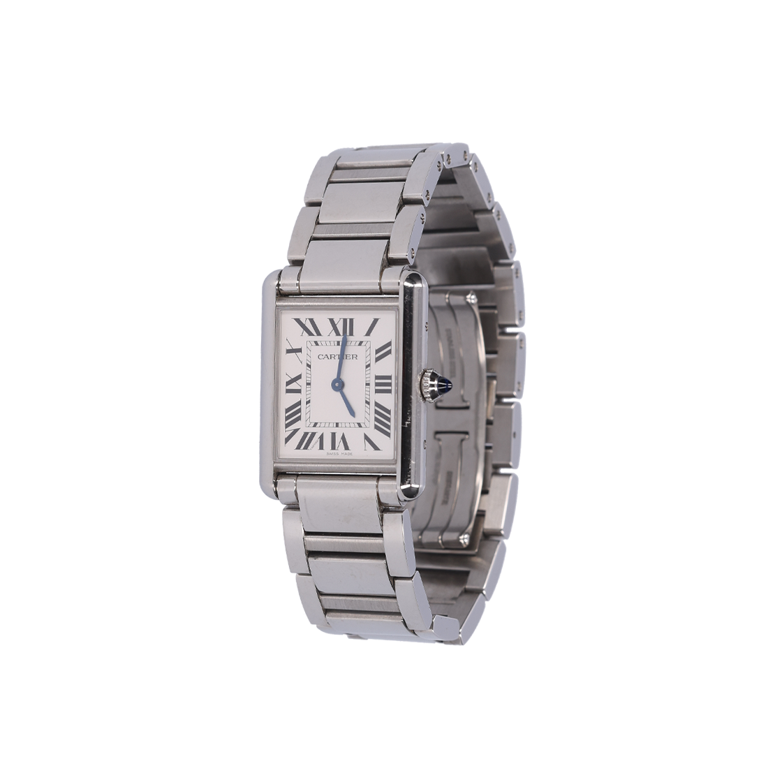 까르띠에 탱크 머스트 워치 라지 쿼츠 스틸 브레이슬릿 스틸(Cartier Tank Must Large Quartz Watch Steel Bracelet)