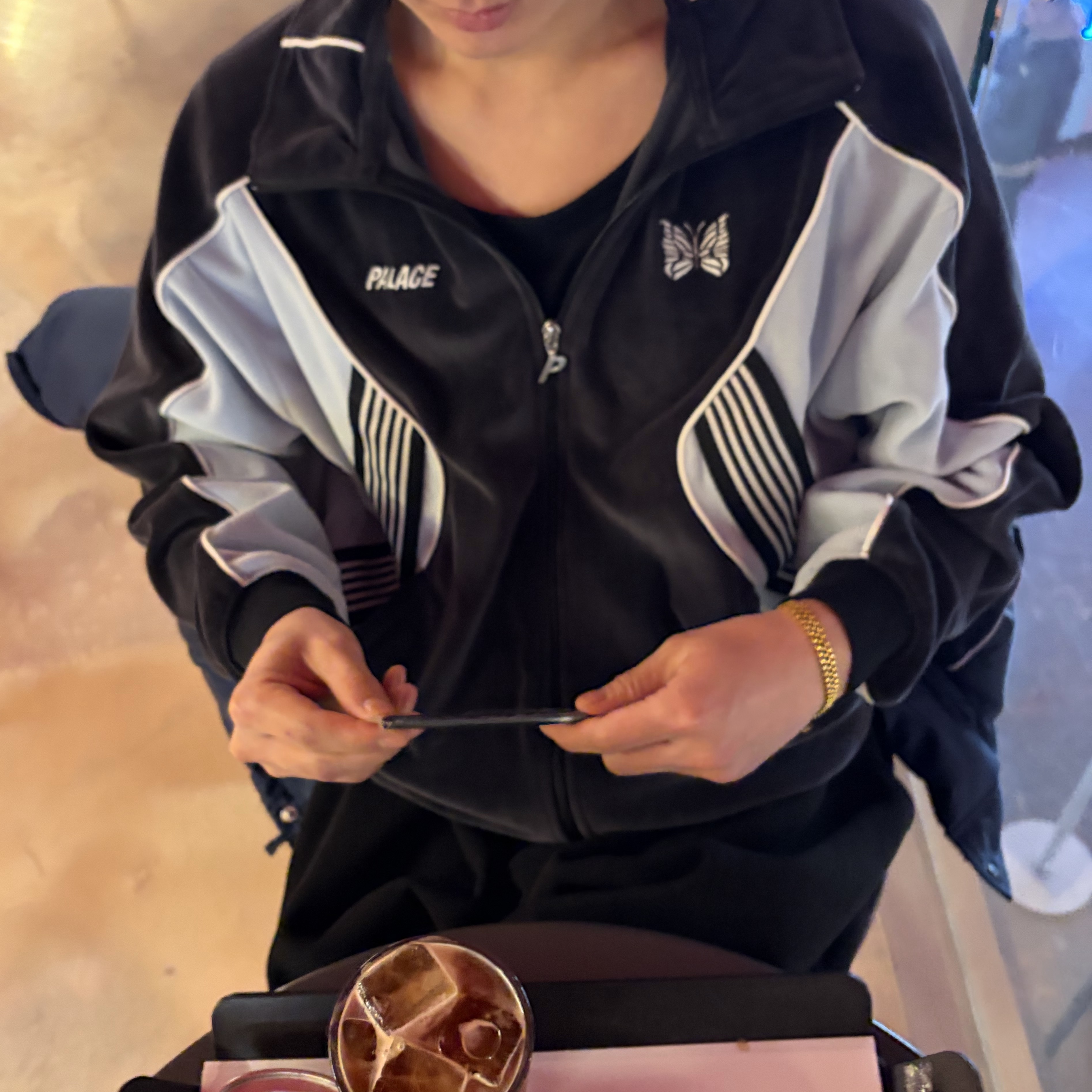 Palace x Needles Track Jacket Black - 24FW 착용 스타일
