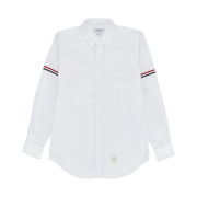 Thom Browne Oxford Striped Grosgrain Armband Classic Shirt White