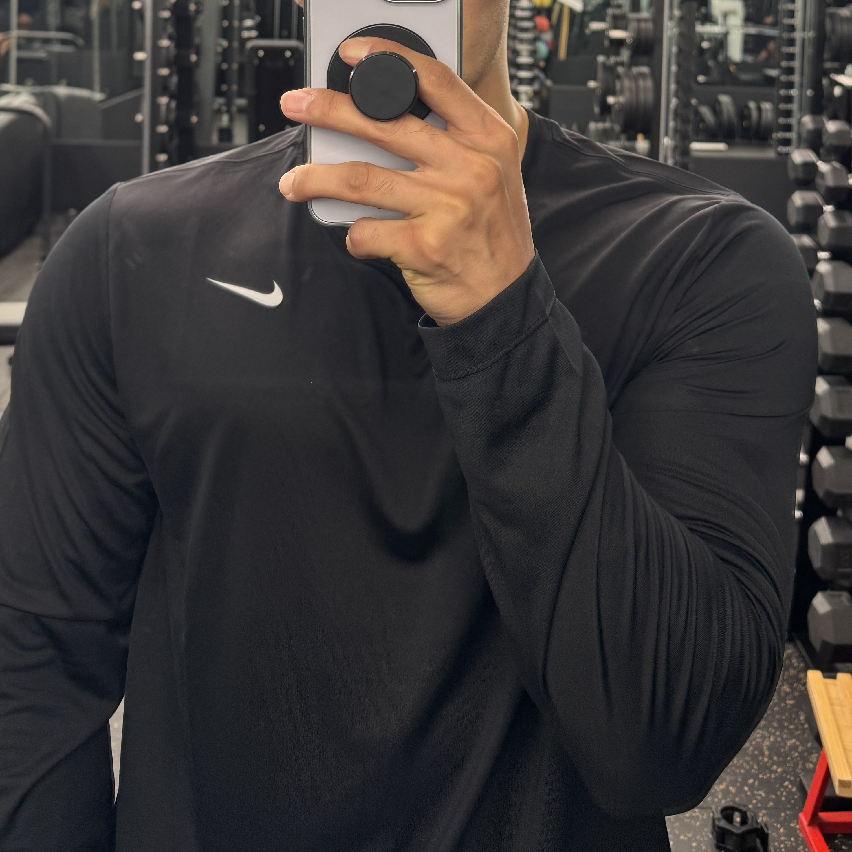 Nike Dri-Fit Legend Long Sleeve Fitness Top Black - Asia 착용 스타일