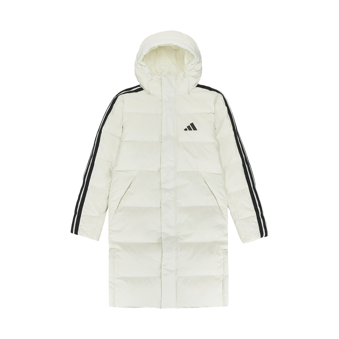 아디다스 3 스트라이프 레귤러 핏 롱 다운 코트 오프 화이트 - KR 사이즈(Adidas 3 Stripes Regular Fit Long Down Coat Off White - KR Sizing) - 1