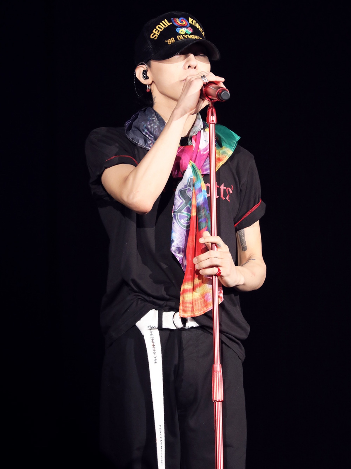 Peaceminusone O-Ring Belt #2 Black 착용 스타일 - 1