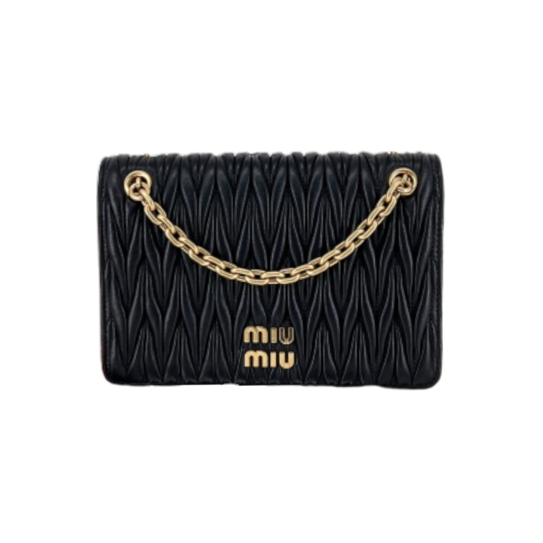 ITETHDS7CB9L Miu Miu Matelasse Chain Shoulder Bag Black