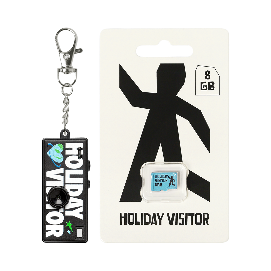 P0000BLY-SD HOLIDAY VISITOR Snap Keyring Camera - Black + Micro SD Card(8GB)
