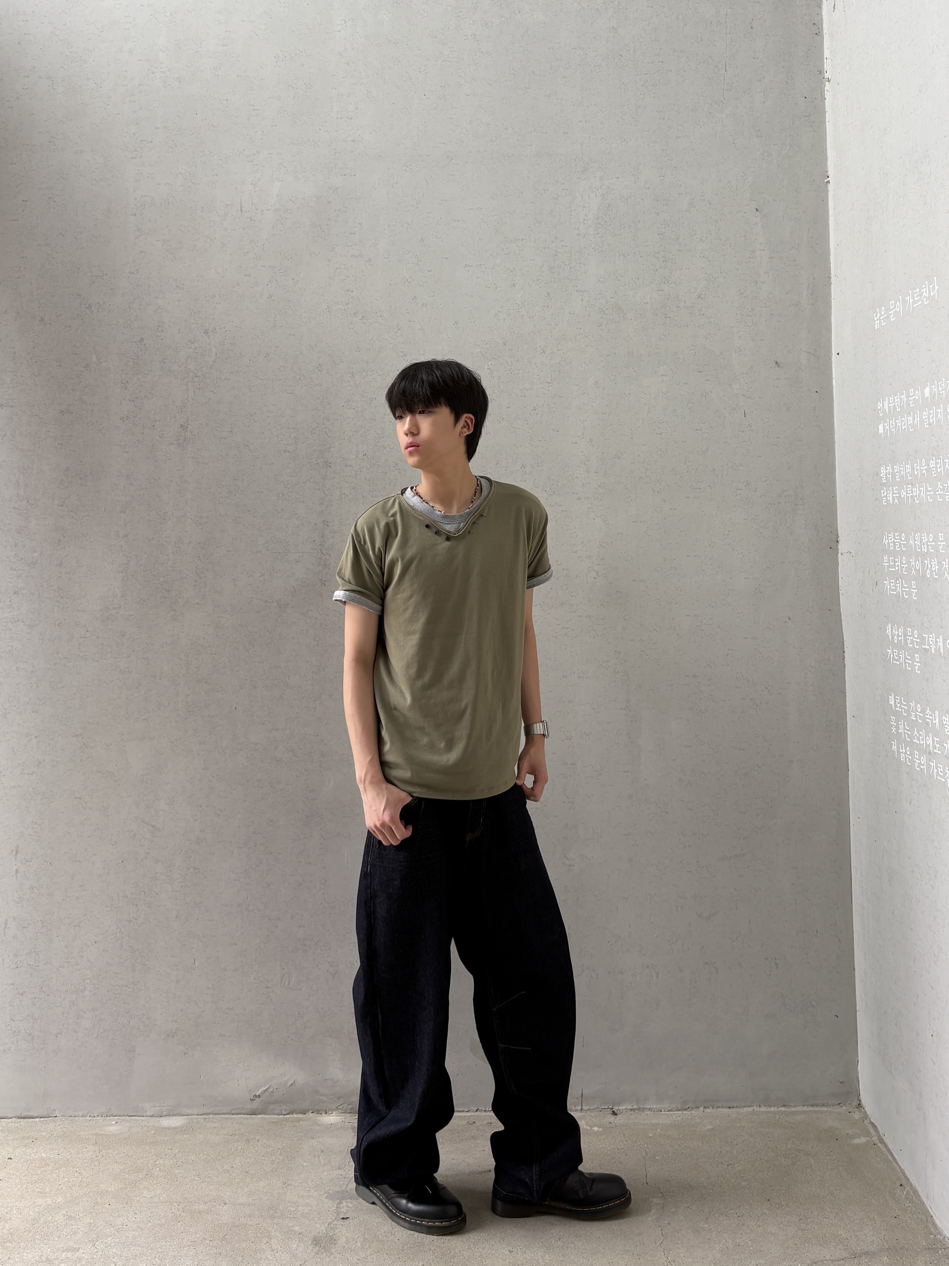 Dr. Martens 1461 Smooth Black, Nike x Stussy Air Force 1 '07 Mid SP Fossil 착용 스타일 - 7