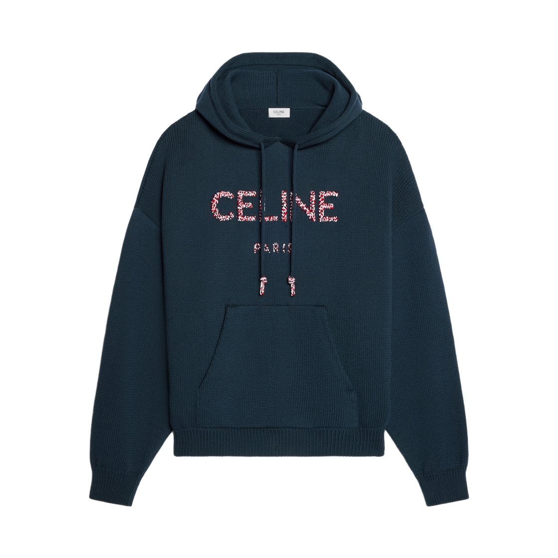 셀린느 후드 스웨터 립드 코튼 네이비(Celine Hooded Sweater in Ribbed Cotton Navy) - 1