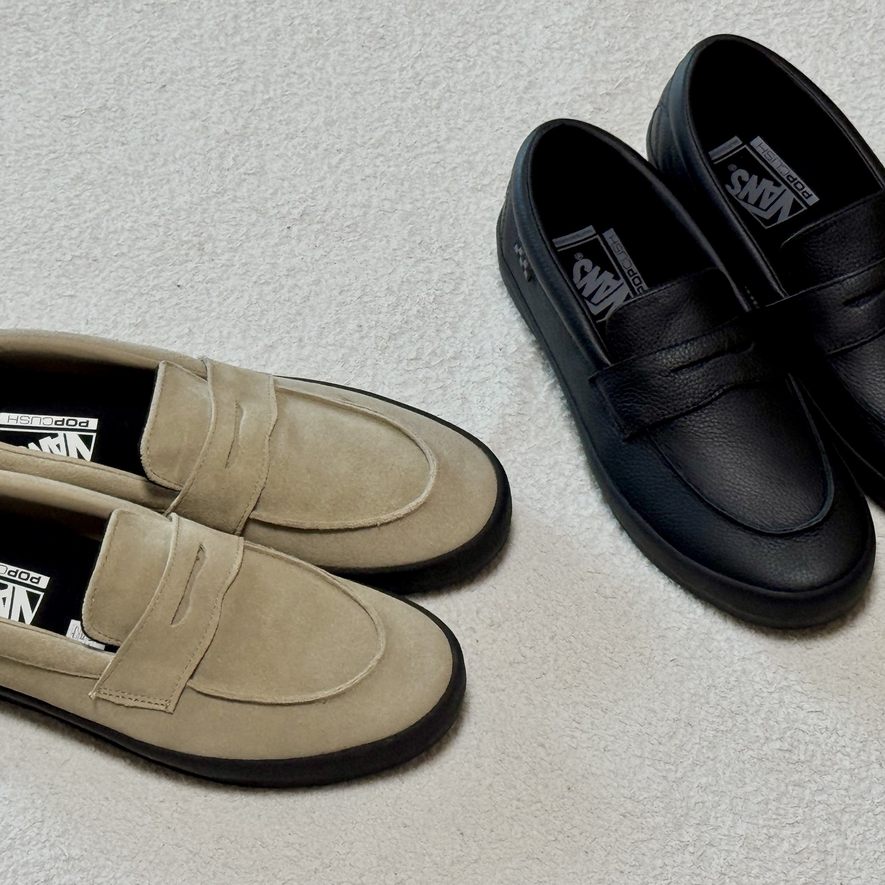 Vans Skate Loafer Suede Beige, Vans Skate Loafer Suede Brown Black 착용 스타일 - 4