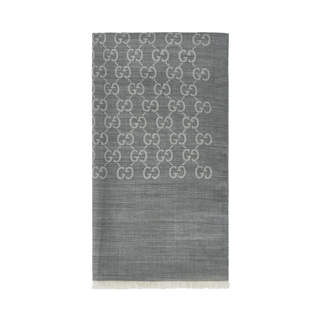 (W) 구찌 GG 울 실크 자카드 스카프 그레이((W) Gucci GG Wool Silk Jacquard Scarf Grey)