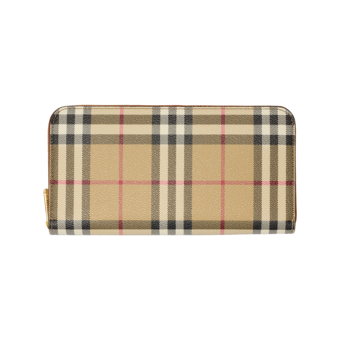 8109812 Burberry Check Zip Wallet Archive Beige Briar Brown