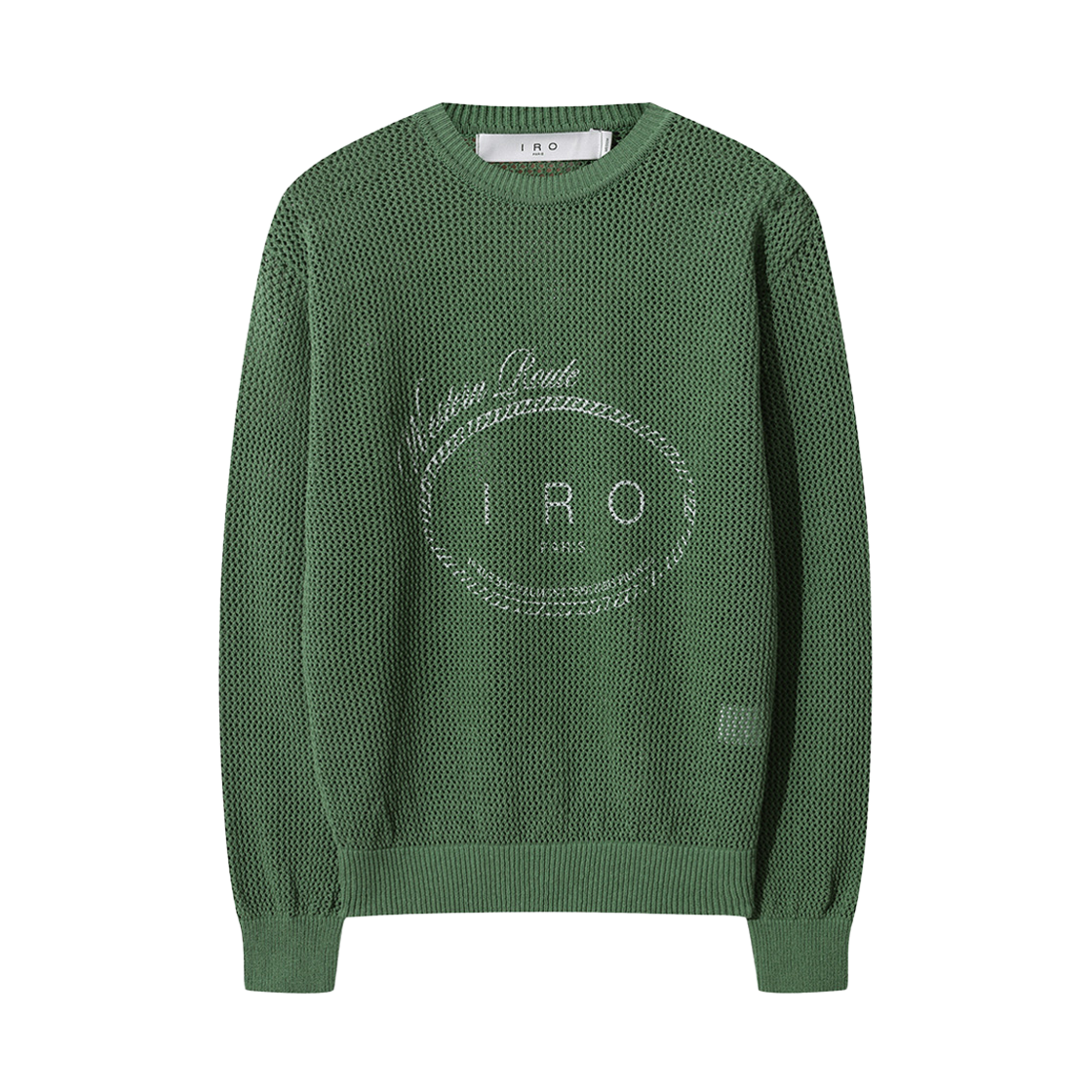 이로 네더 강연 로고 긴팔 니트 그린(Iro Nether Twisted Yarn Logo Long Sleeve Knit Green)