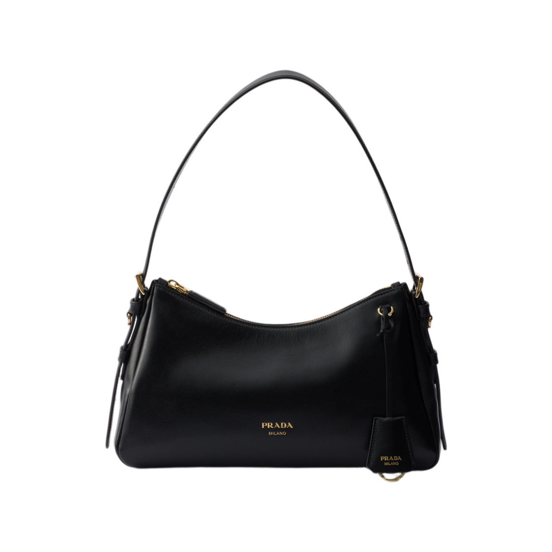 1BC229-2ZRN-F0002 Prada Aimee Medium Leather Shoulder Bag Black