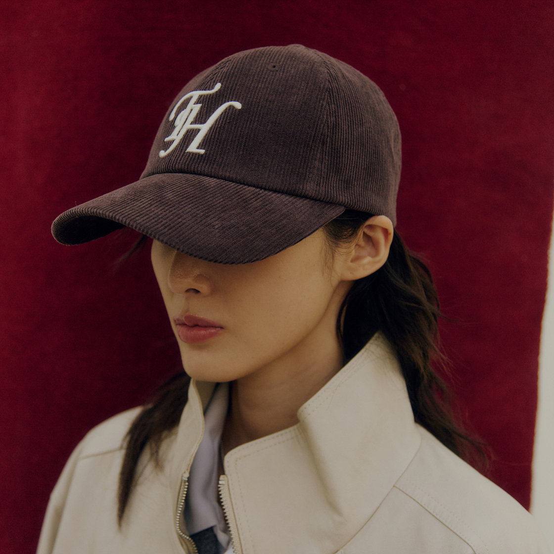 트래픽하모니 코듀로이 TH 로고 딥핏 볼캡 브라운(Traffic Harmony Corduroy TH Logo Deep Fit Ball Cap Brown) - 3