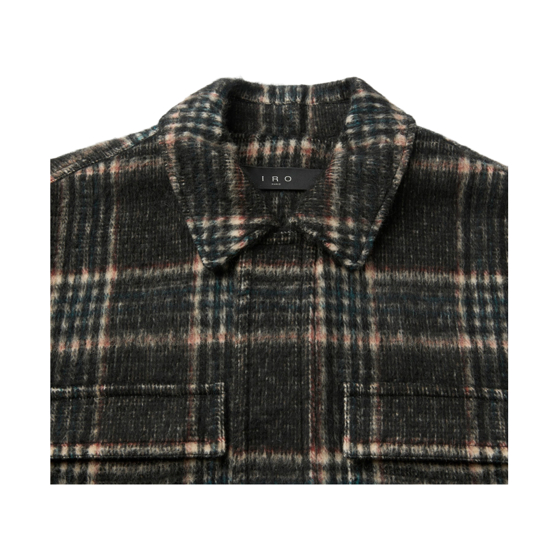 이로 라뷔르 울 체크 빅포켓 블루종 블랙 패턴(Iro Ravure Wool Check Big Pocket Blouson Black Pattern) - 4