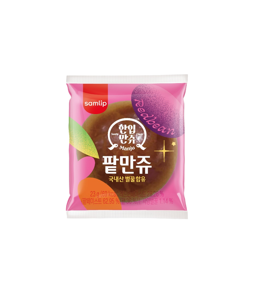 삼립 팥만쥬 23g 100입 1박스(Samlip Red Bean Manju 23g, 100 pieces, 1 box)