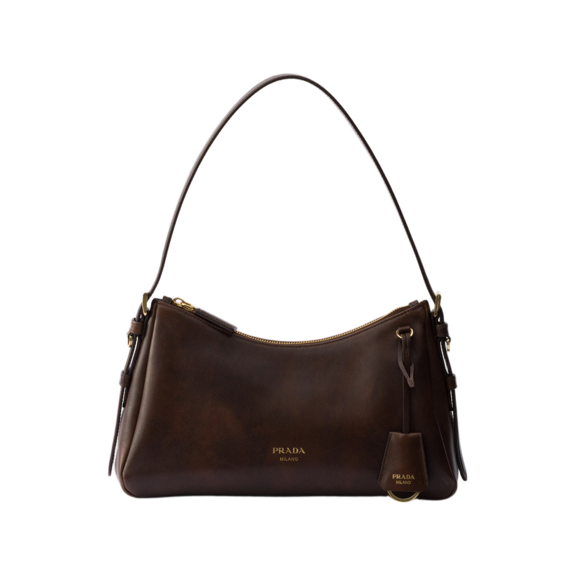 1BC229-2ZRN-F0324 Prada Aimee Medium Leather Shoulder Bag Cocoa Brown