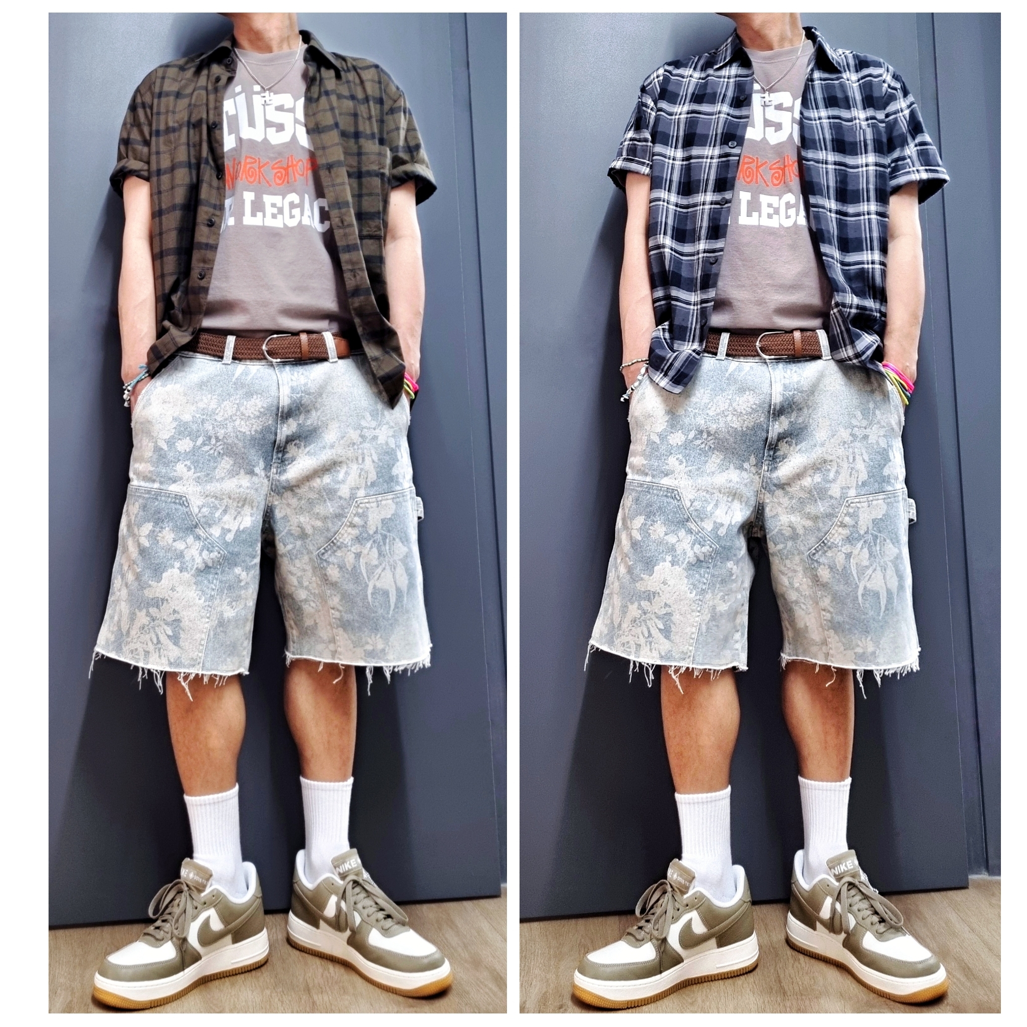 Stussy x Our Legacy Work Shop Pigment Dyed Collegiate T-Shirt Black, Nike Air Force 1 Low Gore-Tex Hangul Day 착용 스타일 - 2