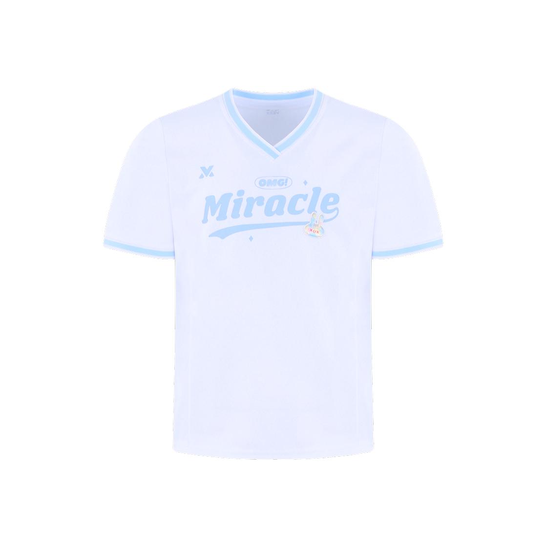 오마이걸 x 모모이 반팔 풋볼 저지 화이트 블루(Oh! my girl x momoi Football Jersey White Blue) - 1