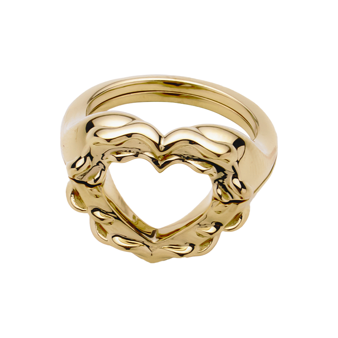 01HU17432R HUSTAD HEART GOLD RING_ 925 sterling silver
