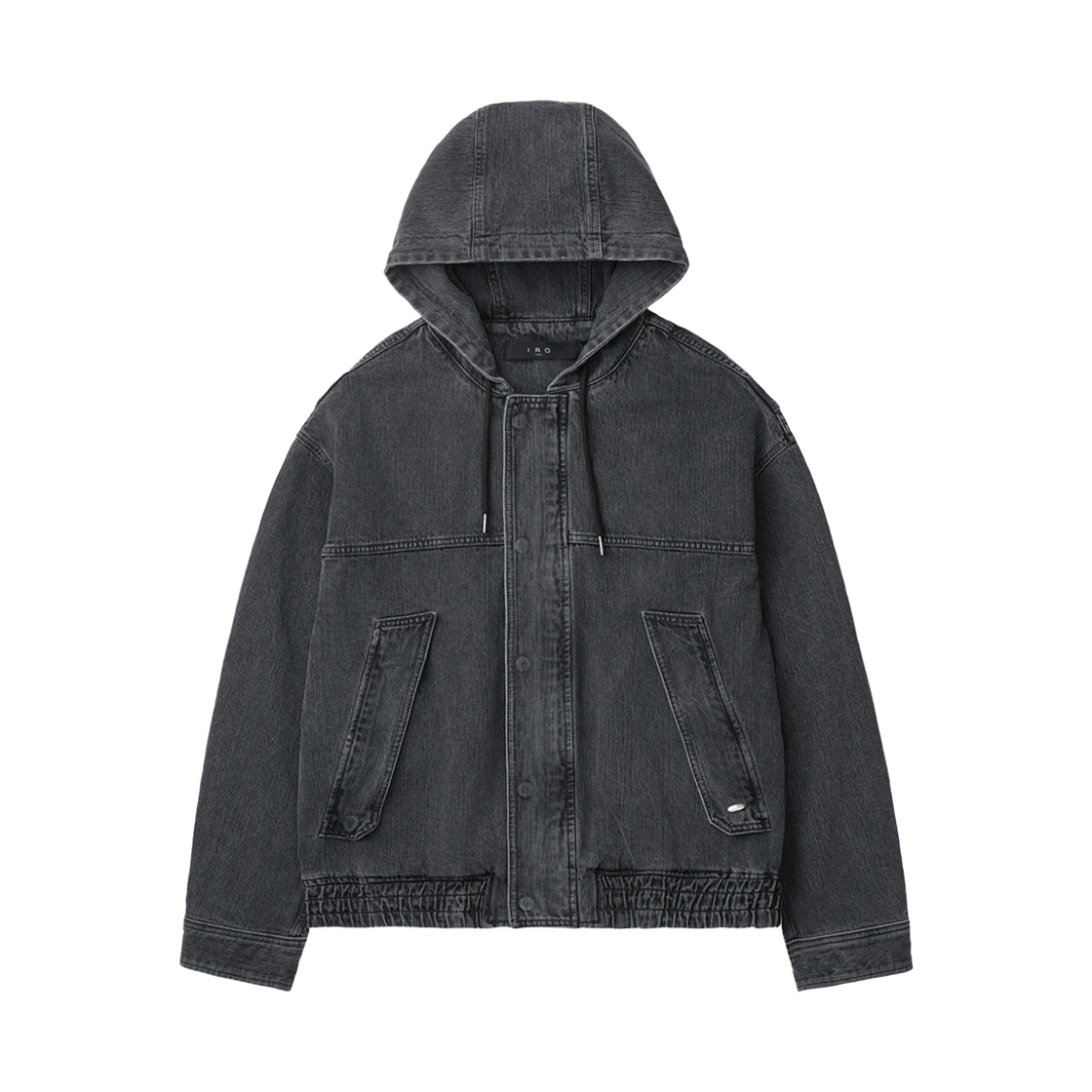 이로 심 데님 후드 집업 셔켓 블랙(Iro Cime Denim Hood Zip-Up Shirt Jacket Black)