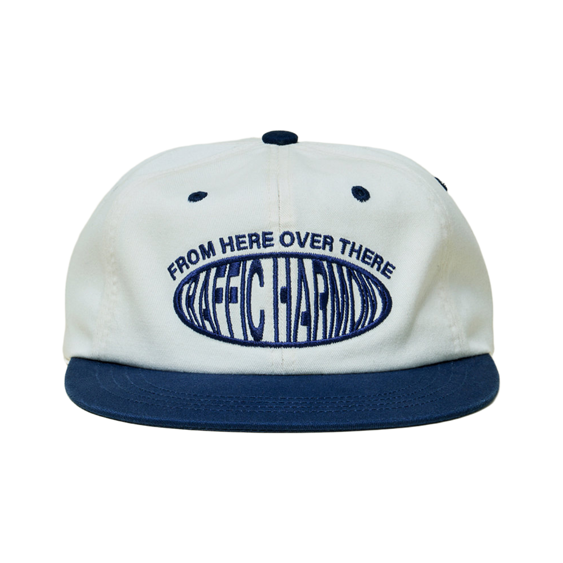 THUTH00551NYD Traffic Harmony Round Logo Trucker Hat Ivory & Navy