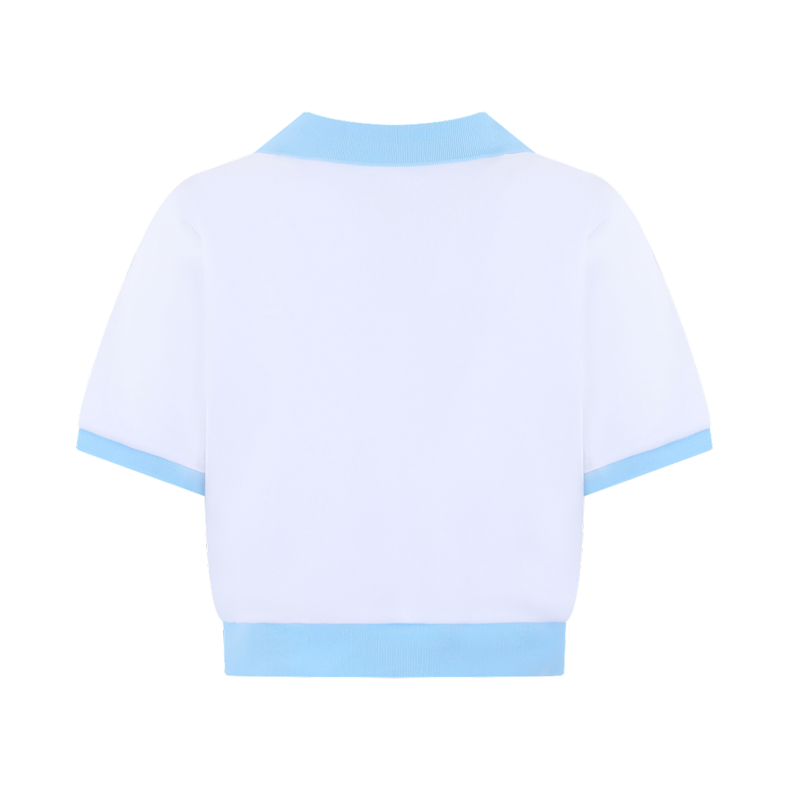 오마이걸 x 모모이 카라 반팔 니트 블루(Oh! my girl x momoi Crop Knit Polo Shirt Blue) - 2