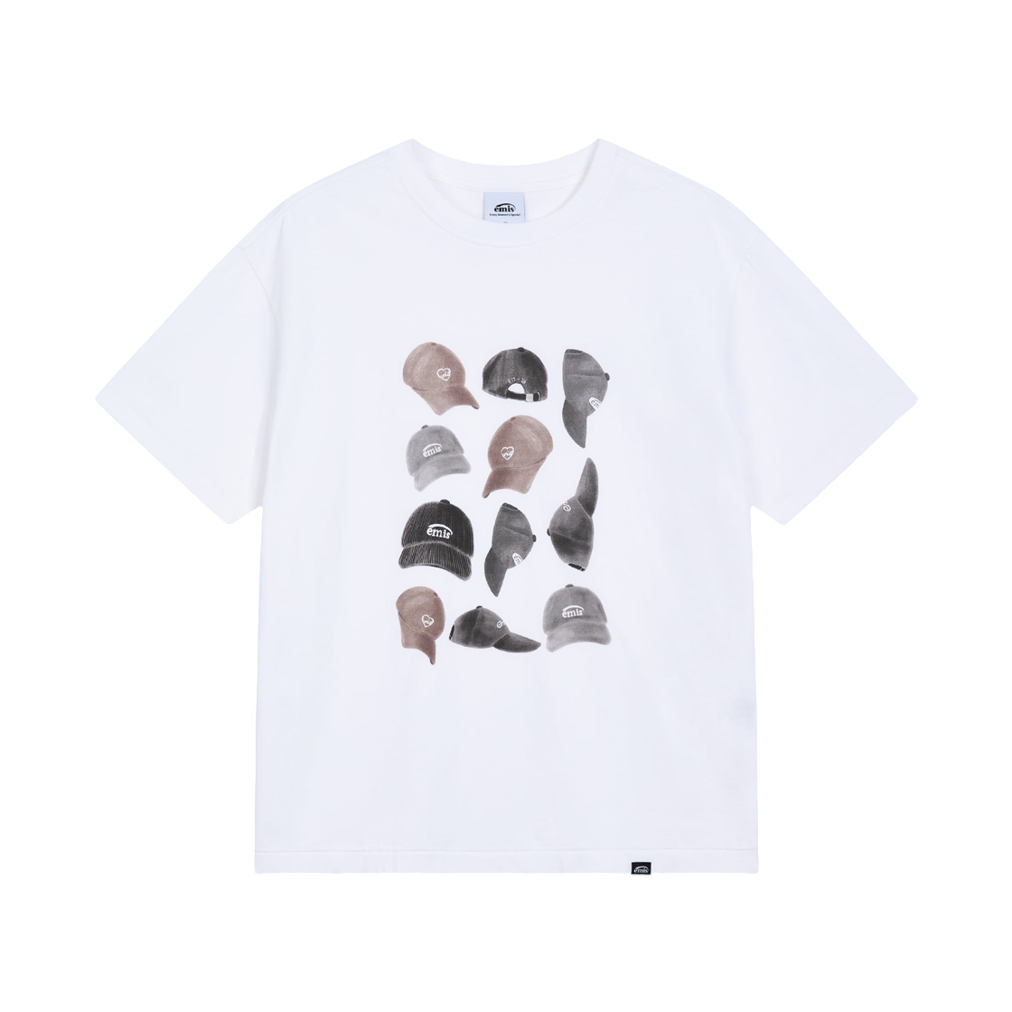 - Emis Ball Cap Drawing T-Shirt White